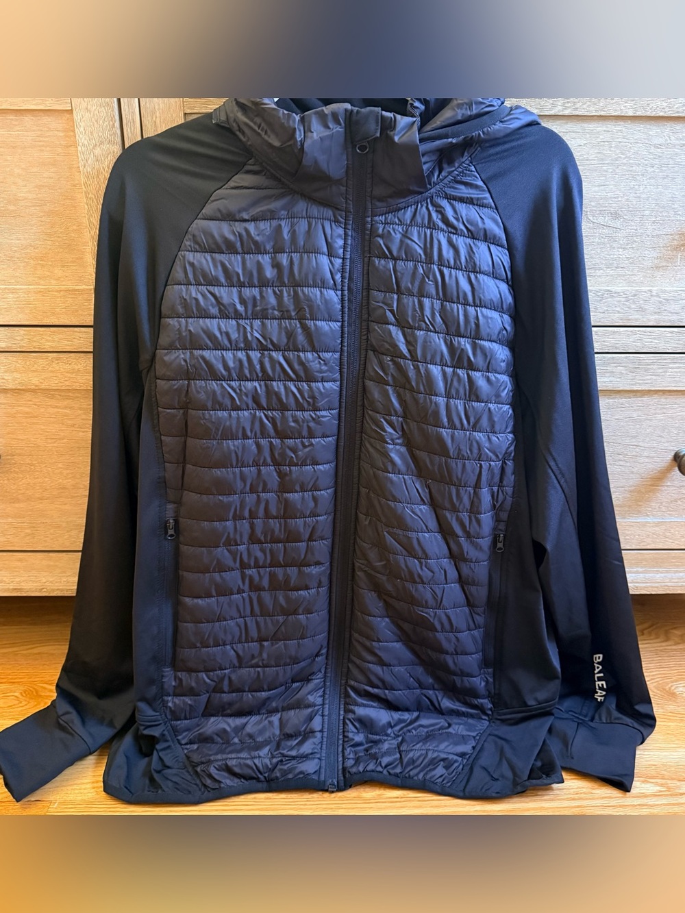 Baleaf Black Quilted Hoodie Jacket
